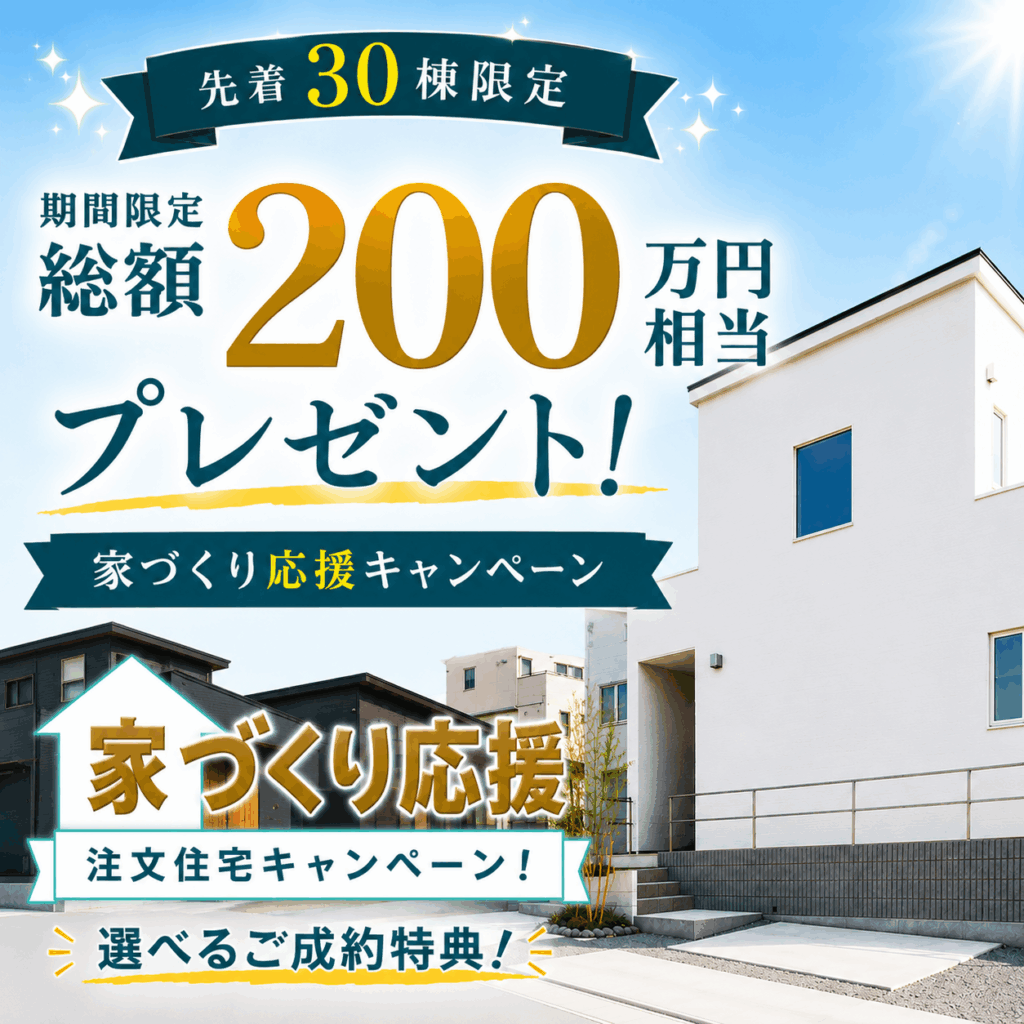 【30棟限定】総額200万円相当プレゼント